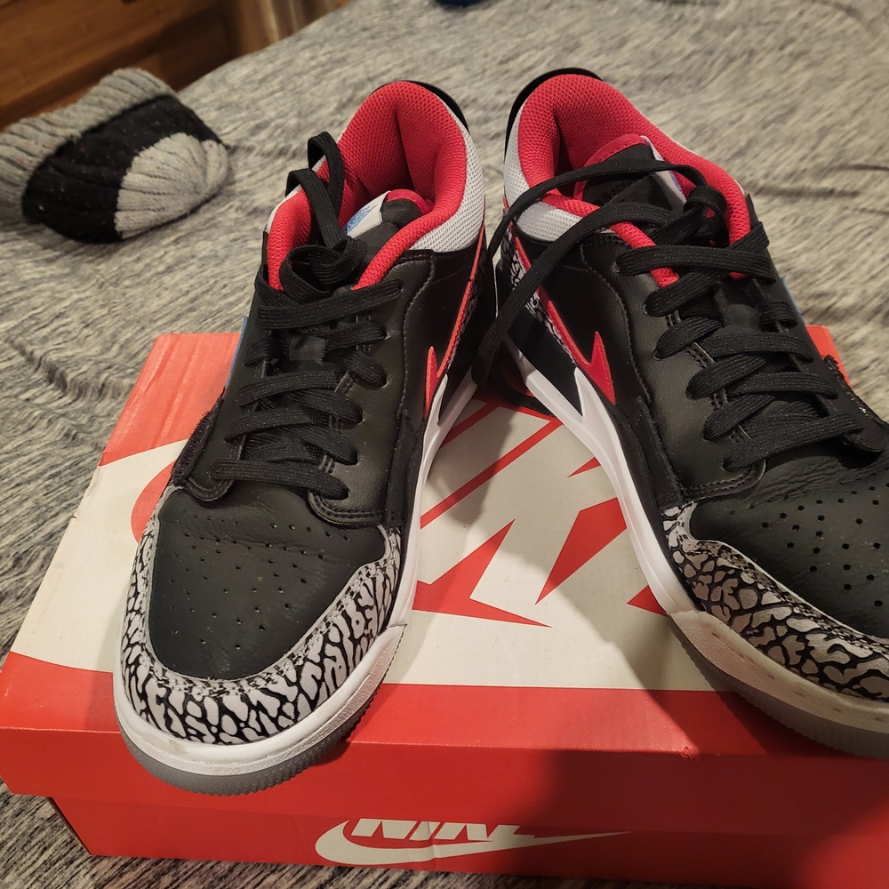 Nike Jordan Black and Red Athletic Shoes
